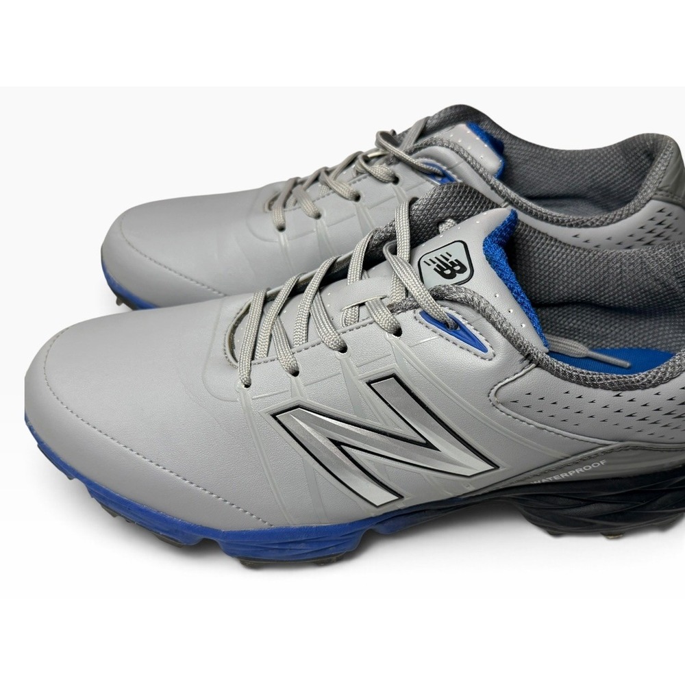 New Balance NBG2004 Men's Golf Shoes Size 11.5 Grey Blue Waterproof Spiked